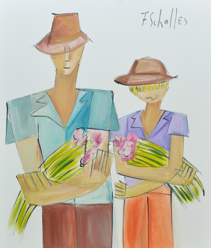 PAI E FILHO COM FLORES
