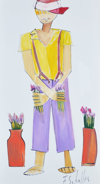 MENINO VENDENDO FLORES