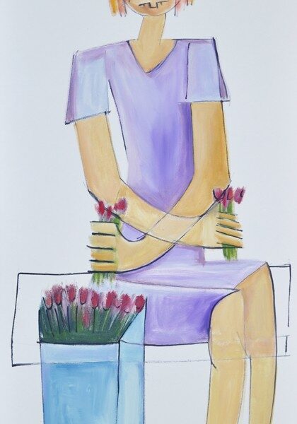 MENINA COM FLORES
