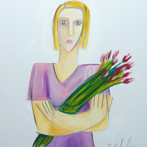 MULHER COM FLORES