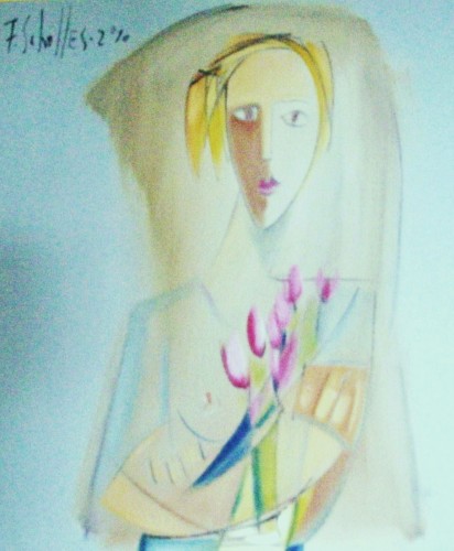 MULHER COM FLORES