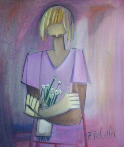 MENINA COM FLORES