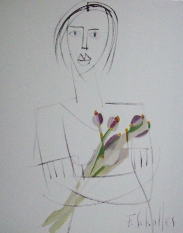 MULHER COM FLORES